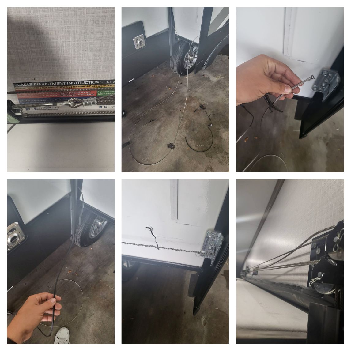 Slide-out cable broke